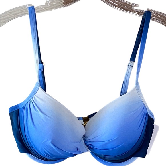 NWOT Bleu Rod Beattie Blue Ombré Underwire Swim Top Size 10 - Picture 1 of 11